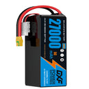 DXF SEMI-SOLID 12S 44.4V 27000mAh 10C Soft Case LiPo Battery with 8AWG Wire for Toy Cars, Boats, UAVs & Drones (1-6 Pack)
