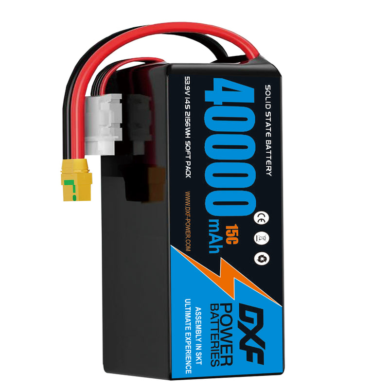 (CN)DXF 14S Lipo Battery 53.9V 15C 40000mAh Soft Case Battery  for Drone UAV FPV Car Truck Tank RC Semi solidstate Battery Racing Hobby