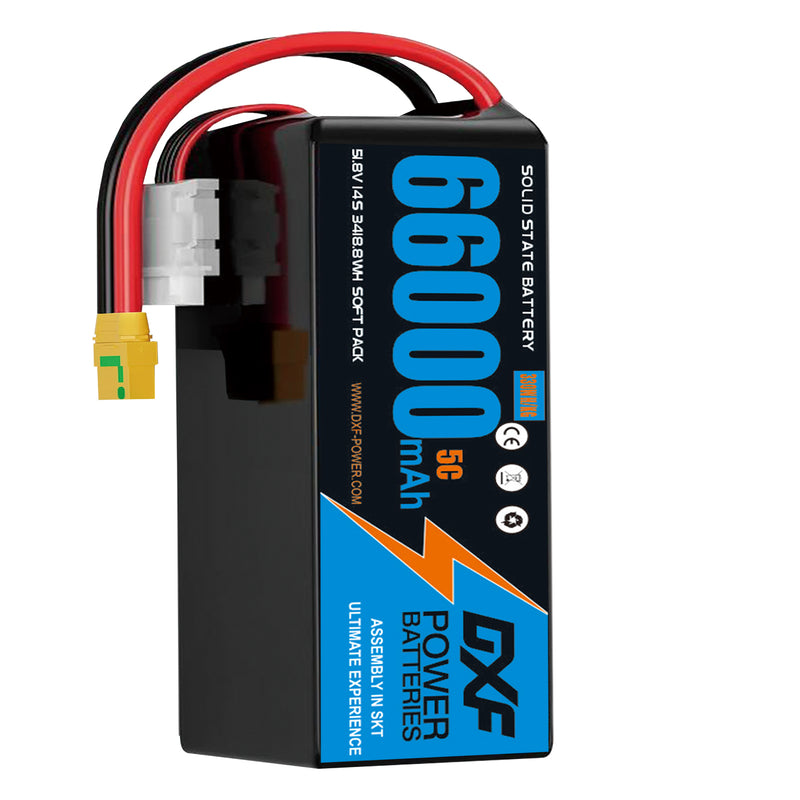 (CN)DXF 14S Lipo Battery 51.8V 10C 60000mAh Soft Case Battery  for Drone UAV FPV Car Truck Tank RC Semi solidstate Battery Racing Hobby