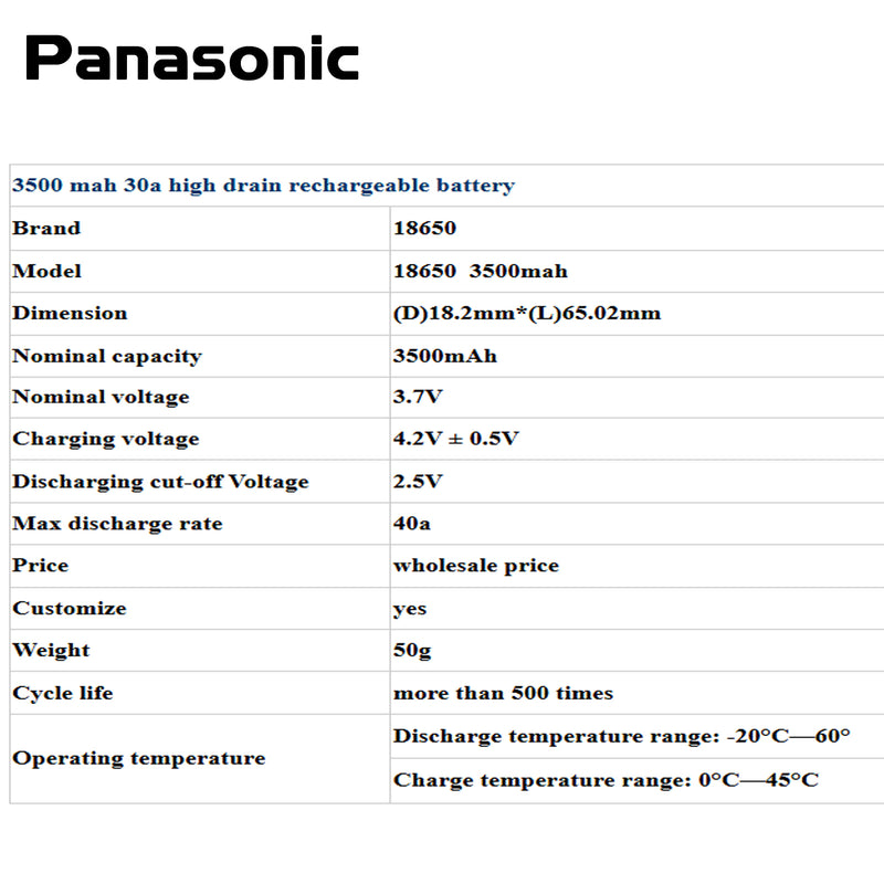 High Capacity 26650 5000mAh Rechargeable 3.7V Li Ion Battery NCR26650A 5000mAh 3.7V Lithium Battery 26650 for LED Flashlight