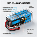 DXF 2S 7.4V 8000mAh 140C Graphene LiPo Hardcase Battery with 10AWG Deans T-Plug for 1/8 1/10 RC Car Truck Boat Drone (1-6 Pack Available)