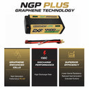 DXF LiPo Battery 2S 7.4V 4400mAh 140C Graphene Gold NGP Plus Version with 5mm Bullet Connector for RC 1/10 Touring Car Racing