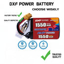 DXF 6S 22.2V 1550mAh 150C Gold Version Graphene LiPo Soft Case Battery with 12AWG XT60 Plug for RC Car Boat Airplane FPV Racing Drone (1-6 Pack Available)
