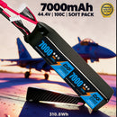 DXF Lipo Battery 12S 44.4V 7000mAh 100C GoldSeries Graphene Softcase with EC5 / T / TRX / XT60 / XT90 / XT150 / Q8s Plug for RC 1/8 1/10 Buggy Truck Car Off-Road Drone