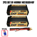 (CN)DXF 5mm 2S 4400mAh 7.6V 140C GOLDEN-NGP Batteria Lipo ad Alta Capacità Hardcase con XT90 Spina per 1:8 Scala RC Auto, Multi-Rotore RC Aeroplano, RC Elicottero, RC Barca