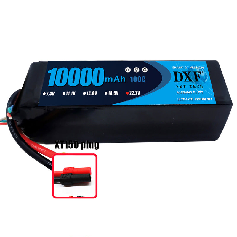 (GE)DXF 6S Lipo Battery 22.2V 100C10000mAh Soft Case Battery with XT150 Connector for Car Truck Tank RC Buggy Truggy Racing Hobby