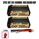 (CN)DXF 5mm 2S 4400mAh 7.6V 140C GOLDEN-NGP Batteria Lipo ad Alta Capacità Hardcase con XT90 Spina per 1:8 Scala RC Auto, Multi-Rotore RC Aeroplano, RC Elicottero, RC Barca