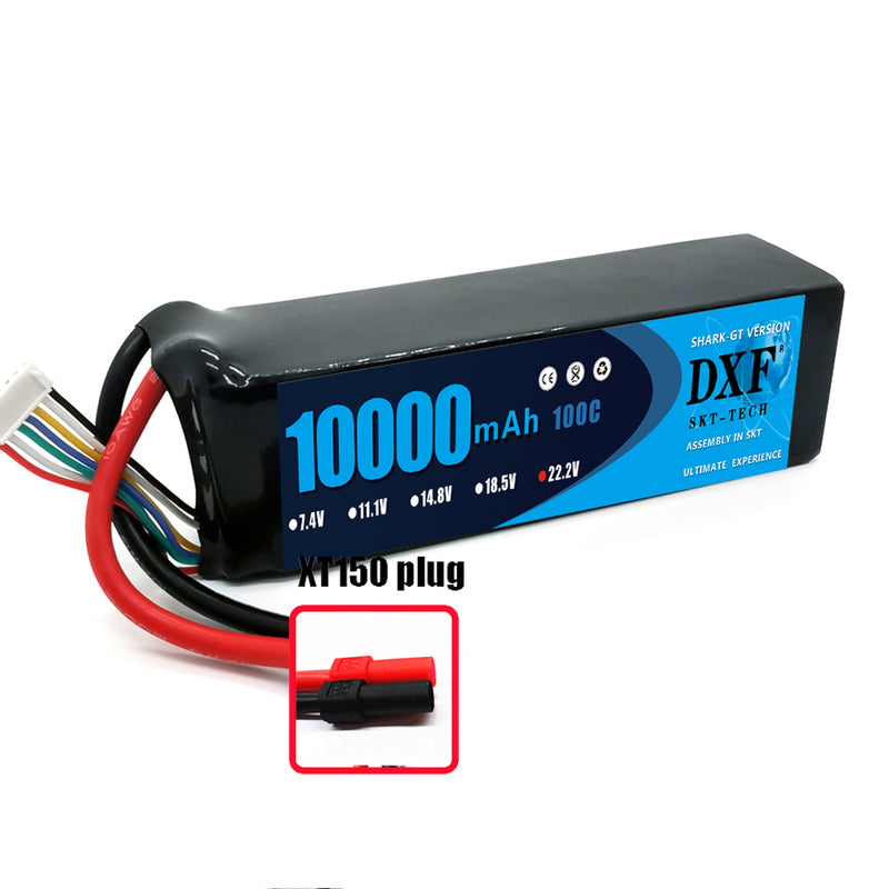 (FR)DXF 6S Lipo Battery 22.2V 100C10000mAh Soft Case Battery with XT150 Connector for Car Truck Tank RC Buggy Truggy Racing Hobby