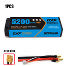 (CN) DXF 2S 7.4V Lipo Battery 50C 5200mAh with 4mm Bullet for RC 1/10 1/8 Vehicles Car Truck Tank Truggy Competition Racing Hobby