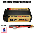 (CN)DXF 5mm 2S 7000mAh 7.6V 140C GOLDEN-NGP Batteria Lipo ad Alta Capacità Hardcase con XT90 Spina per 1:8 Scala RC Auto, Multi-Rotore RC Aeroplano, RC Elicottero, RC Barca