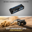 DXF LiPo Battery 2S2P HV 7.6V 8400mAh 140C Graphene Gray with 5mm Bullet / EC5 / T / TRX / XT60 / XT90 / XT150 / Q8s Plug for RC 1/10 1/8 1/5 Scale Car Racing