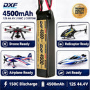 DXF Lipo Battery 12S 44.4V 4500mAh 150C GoldSeries Graphene Softcase with EC5 / T / TRX / XT60 / XT90 / XT150 / Q8s Plug for RC 1/8 1/10 Buggy Truck Car Off-Road Drone