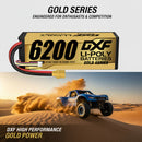 DXF LiPo Battery 4S 14.8V 6200mAh 150C Graphene Softcase with EC5 / T / TRX / XT60 / XT90 / XT150 / Q8s Plug for RC 1/8 1/10 Buggy Truck Car Off-Road Drone