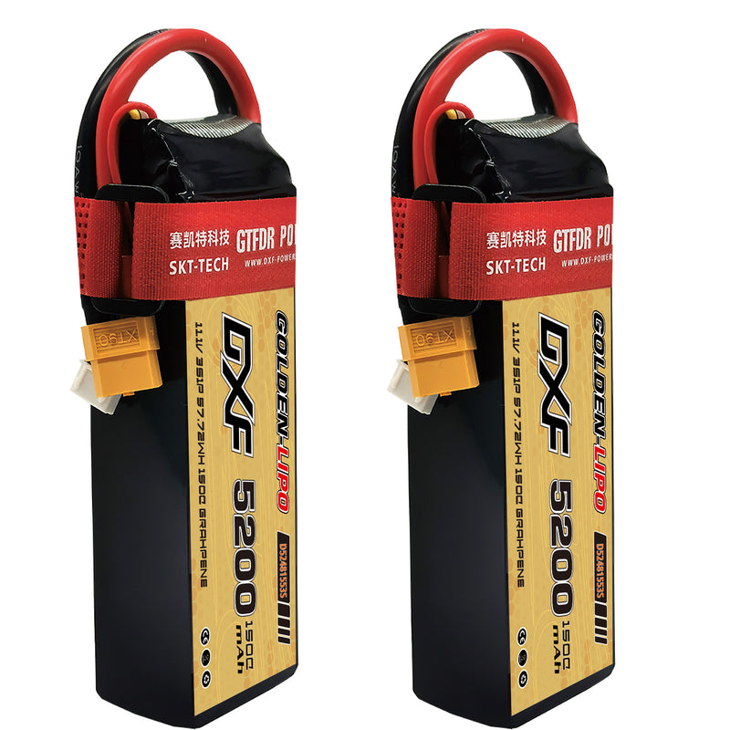 (CN)DXF 3S Lipo Battery 11.1V 150C 5200mAh Soft Case Battery with EC5 XT90 Connector for Car Truck Tank RC Buggy Truggy Racing Hobby