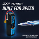 DXF Lipo Battery 4S 14.8V 5200mAh 80C Graphene Softcase with EC5 / T / TRX / XT60 / XT90 / XT150 / Q8s Plug for RC 1/8 1/10 Buggy Truck Car Off-Road Drone