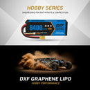 DXF BLUE Series 3S 11.1V 8400mAh 120C Graphene Hardcase LiPo Battery with 10AWG XT90 Plug for RC Car Truck (1-6 Pack)