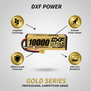 DXF LiPo Battery 3S HV 11.4V 10000mAh 150C Graphene Hardcase Gold with EC5 / T / TRX / XT60 / XT90 / XT150 / Q8s Plug for RC 1/8 1/10 Buggy Truck Car Off-Road Drone