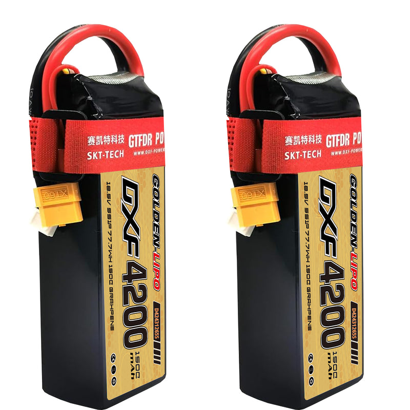 (CN)DXF 5S Lipo Battery 18.5V 150C 4200mAh Soft Case Battery with EC5 XT90 Connector for Car Truck Tank RC Buggy Truggy Racing Hobby