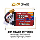 DXF 6S 22.2V 1550mAh 150C Gold Version Graphene LiPo Soft Case Battery with 12AWG XT60 Plug for RC Car Boat Airplane FPV Racing Drone (1-6 Pack Available)