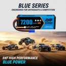 DXF BLUE Series 3S 11.1V 7200mAh 80C Hardcase LiPo Battery with EC5 Plug for 1/8 1/10 RC Car Truck (1-6 Pack)
