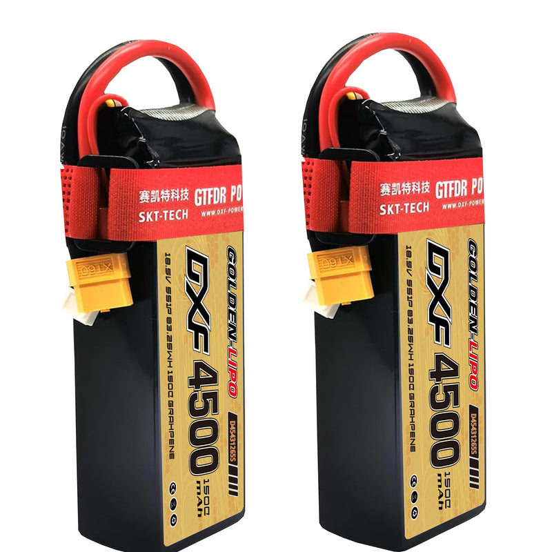 (CN)DXF 5S Lipo Battery 18.5V 150C 4500mAh Soft Case Battery with EC5 XT90 Connector for Car Truck Tank RC Buggy Truggy Racing Hobby