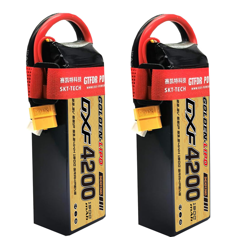 (CN)DXF 6S Lipo Battery 22.2V 150C 4200mAh Soft Case Battery with EC5 XT90 Connector for Car Truck Tank RC Buggy Truggy Racing Hobby