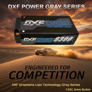 DXF LiPo Battery 2S2P HV 7.6V 6300mAh 130C Graphene Gray with 5mm Bullet / EC5 / T / TRX / XT60 / XT90 / XT150 / Q8s Plug for RC 1/10 1/8 Scale Car Racing