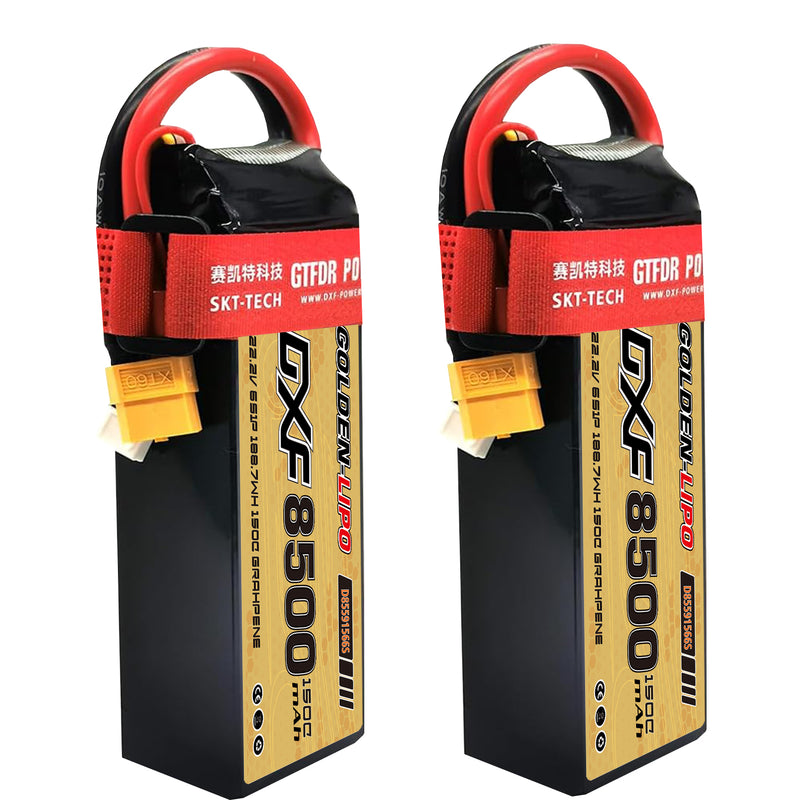 (CN)DXF 6S Lipo Battery 22.2V 150C 8500mAh Soft Case Battery with EC5 XT90 Connector for Car Truck Tank RC Buggy Truggy Racing Hobby