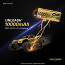 DXF LiPo Battery 4S HV 15.2V 10000mAh 150C Graphene Hardcase Gold with EC5 / T / TRX / XT60 / XT90 / XT150 / Q8s Plug for RC 1/8 1/10 Buggy Truck Car Off-Road Drone