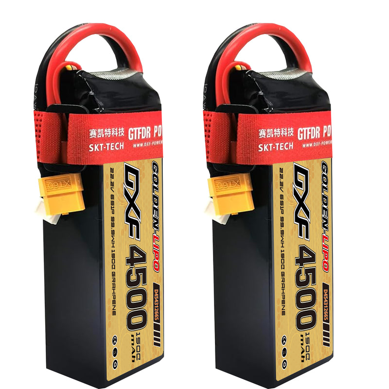 (CN)DXF 6S Lipo Battery 22.2V 150C 4500mAh Soft Case Battery with EC5 XT90 Connector for Car Truck Tank RC Buggy Truggy Racing Hobby