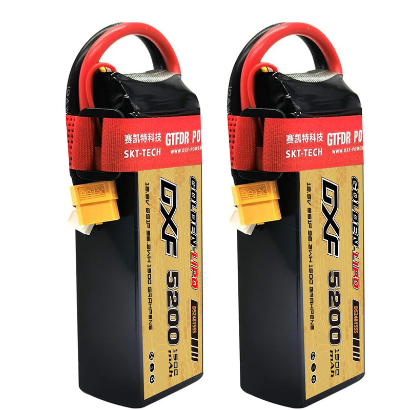 (CN)DXF 5S Lipo Battery 18.5V 150C 5200mAh Soft Case Battery with EC5 XT90 Connector for Car Truck Tank RC Buggy Truggy Racing Hobby