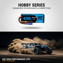 DXF 3S 11.1V 6200mAh 80C Hardcase LiPo Battery with 10AWG EC5 for 1/8 1/10 RC Cars, Trucks, Buggies (1-6 Pack Available)