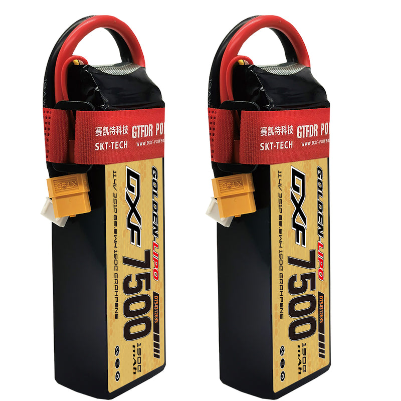 (CN)DXF 3S Lipo Battery 11.4V 150C 7500mAh Soft Case Battery with EC5 XT90 Connector for Car Truck Tank RC Buggy Truggy Racing Hobby