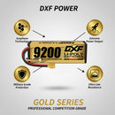DXF LiPo Battery 4S HV 15.2V 9200mAh 140C Graphene Hardcase Gold with EC5 / T / TRX / XT60 / XT90 / XT150 / Q8s Plug for RC 1/8 1/10 Buggy Truck Car Off-Road Drone