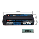 (CN) DXF 2S 7.6V Lipo Battery 140C 7200mAh LCG with 4mm Bullet for RC 1/8 Vehicles Car Truck Tank Truggy Competition Racing Hobby