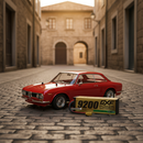 欧洲复古鹅卵石街道与房车