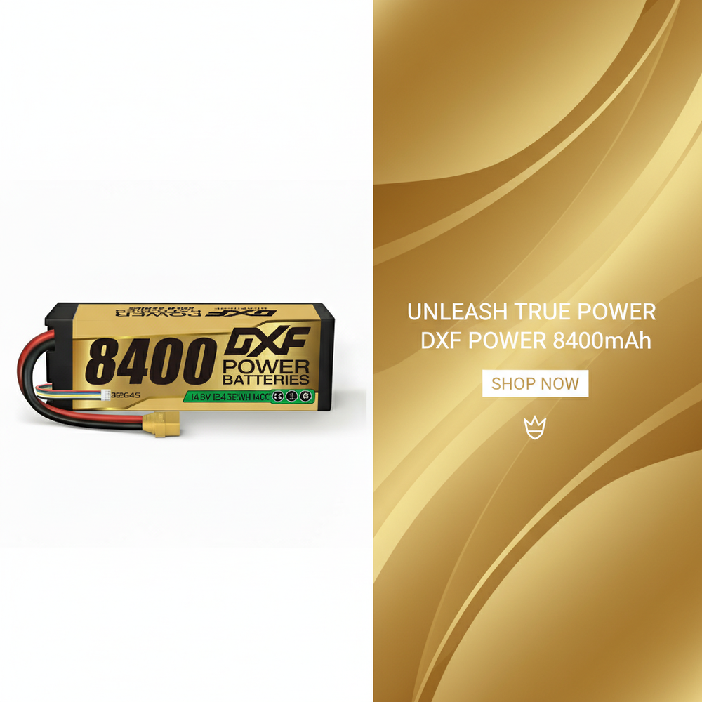 DXF 4S 14.8V 8400mAh 140C HardCase LiPo Battery – 1-2 Pack Options DXF 4S 14.8V 8400mAh 140C HardCase LiPo Battery – 1-2 Pack Options