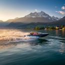 瑞士湖泊船模场景