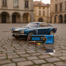 欧洲复古鹅卵石街道与房车