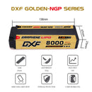(UK)DXF Lipo Battery 2S 7.4V 8000mAh 130C/260C NGP GOLDEN Hardcase Battery Graphene 5MM Battery for Rc Truck Drone 1/10 1/8 Scale Traxxas Slash 4x4 RC Car Buggy truggy