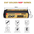 (GE)DXF 5mm 2S 10000mAh 7.6V 150C GOLDEN-NGP Batteria Lipo ad Alta Capacità Hardcase con XT90 Spina per 1:8 Scala RC Auto, Multi-Rotore RC Aeroplano, RC Elicottero, RC Barca