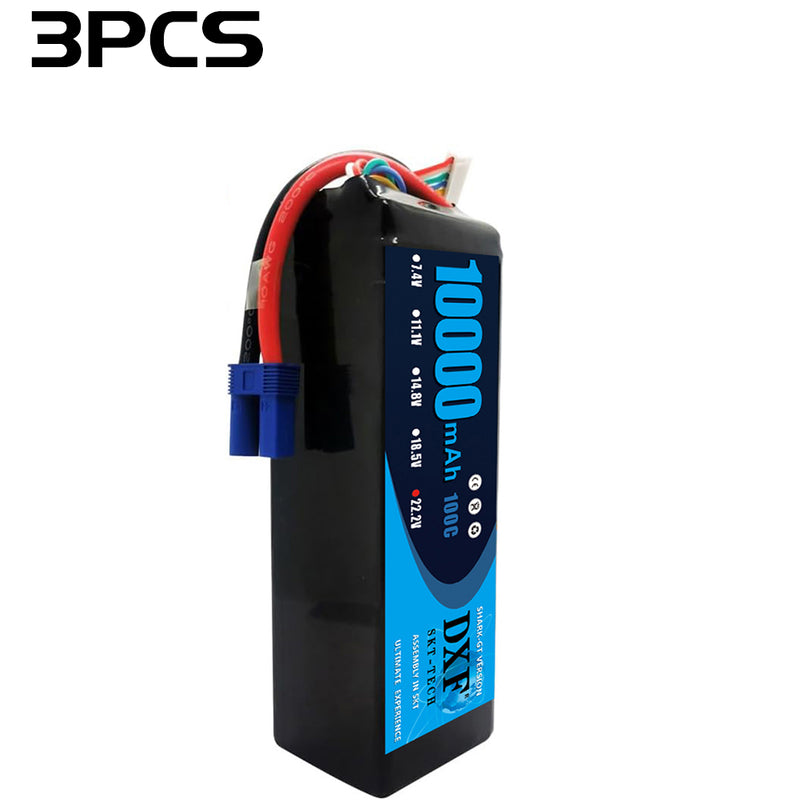 (PL)DXF 6S Lipo Battery 22.2V 100C10000mAh Soft Case Battery with EC5 Connector for Car Truck Tank RC Buggy Truggy Racing Hobby