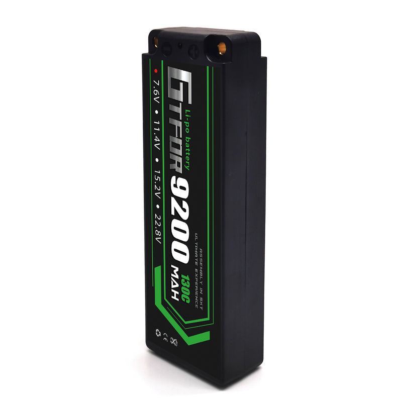 (PL) GTFDR 2S 7.6V Lipo Battery 130C 9200mAh with 5mm Bullet for RC 1/8 Vehicles Car Truck Tank Truggy Competition Racing Hobby