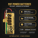 DXF LiPo Battery 4S 14.8V 8400mAh 140C Graphene Softcase with EC5 / T / TRX / XT60 / XT90 / XT150 / Q8s Plug for RC 1/8 1/10 Buggy Truck Car Off-Road Drone