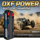 DXF LiPo Battery 2S2P HV 7.6V 10000mAh 150C Graphene Gray with 5mm Bullet / EC5 / T / TRX / XT60 / XT90 / XT150 / Q8s Plug for RC 1/10 1/8 1/5 Scale Car Racing