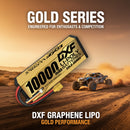 DXF LiPo Battery 3S HV 11.4V 10000mAh 150C Graphene Hardcase Gold with EC5 / T / TRX / XT60 / XT90 / XT150 / Q8s Plug for RC 1/8 1/10 Buggy Truck Car Off-Road Drone