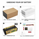 DXF LiPo Battery 2S 7.4V 4400mAh 140C Graphene Gold NGP Plus Version with 5mm Bullet Connector for RC 1/10 Touring Car Racing