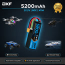 DXF Lipo Battery 6S 22.2V 5200mAh 80C Graphene Softcase with EC5 / T / TRX / XT60 / XT90 / XT150 / Q8s Plug for RC 1/8 1/10 Buggy Truck Car Off-Road Drone