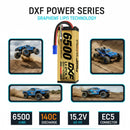 DXF LiPo Battery 4S HV 15.2V 6500mAh 140C Graphene Softcase Gold with EC5 / T / TRX / XT60 / XT90 / XT150 / Q8s Plug for RC 1/8 1/10 Buggy Truck Car Off-Road Drone