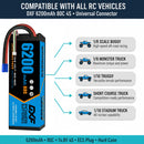 DXF 4S 14.8V 6200mAh 80C Hardcase LiPo Battery with 10AWG EC5 for 1/8 1/10 RC Cars, Trucks, Buggies (1-6 Pack Available)